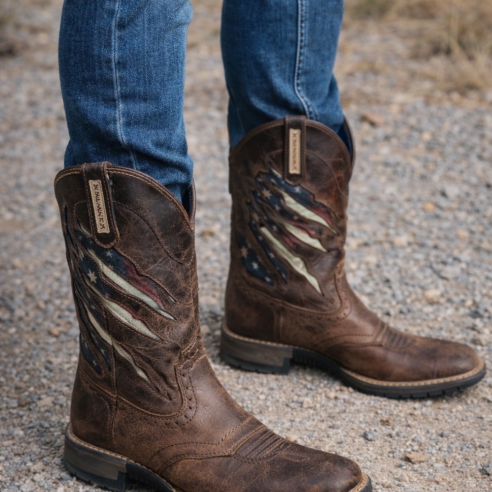 Shyanne Boot Barn Brown Leather American Cowboy Boots‎
